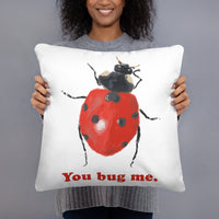 You Bug Me - Ladybug Throw Pillow