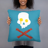 Jolly Roger Bacon And Eggs Breakfast Throw Pillow