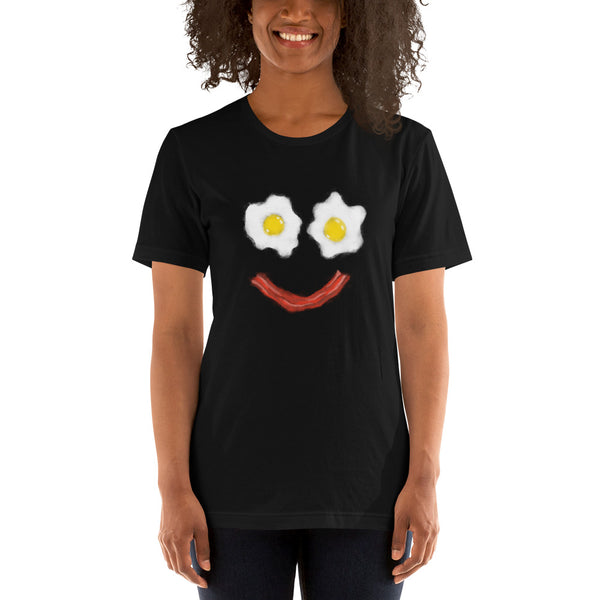 Bacon And Eggs Breakfast Smiley Short-Sleeve Unisex T-Shirt